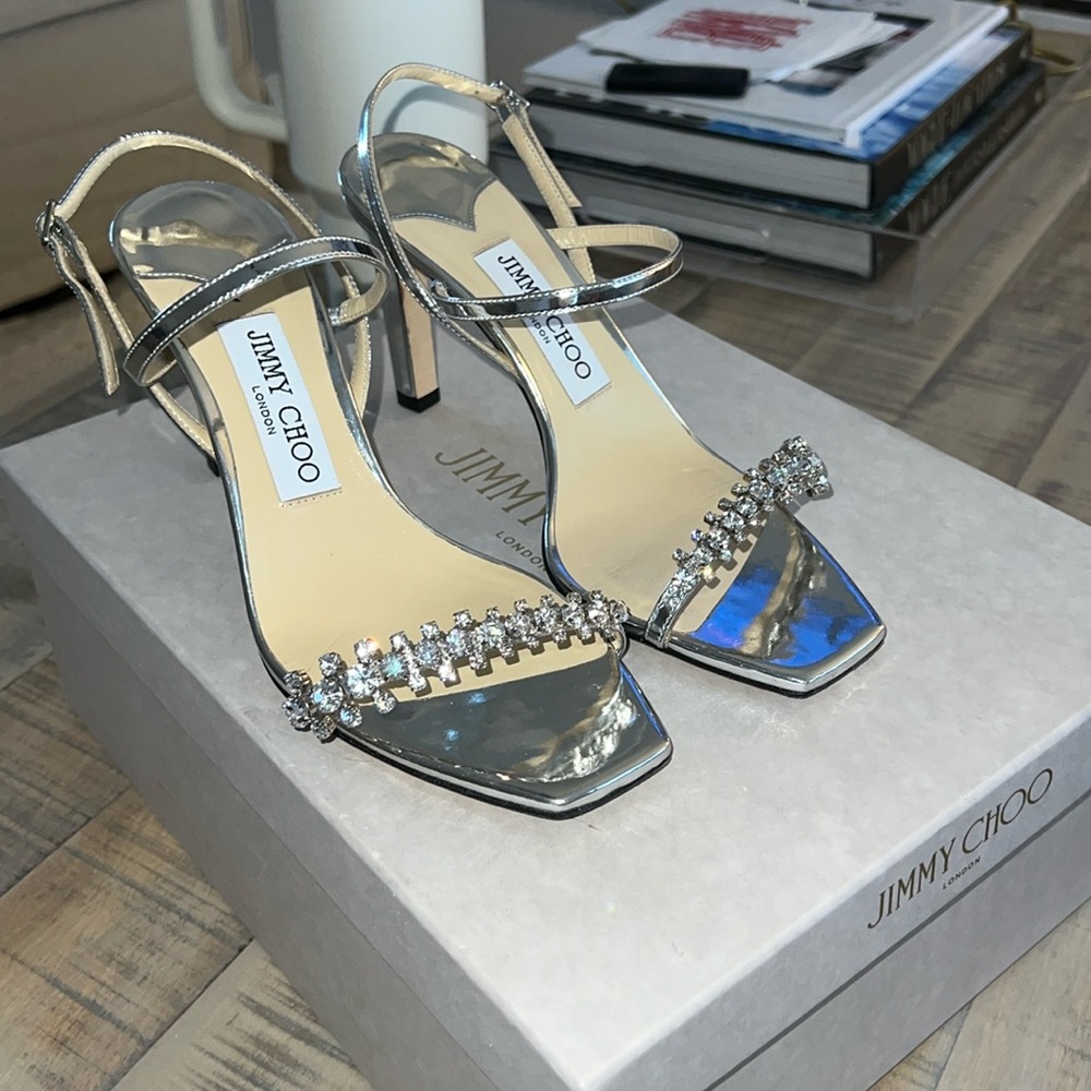 Jimmy Choo Meira 85 heels silver